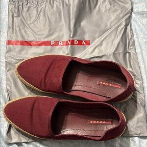 Prada womens Burgundy Espadrilles